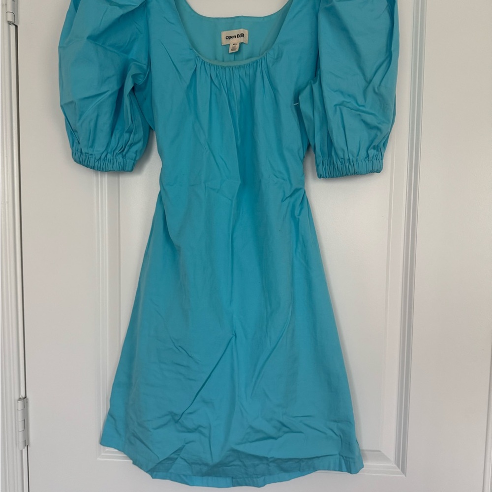 Blue Puff Sleeve Dress